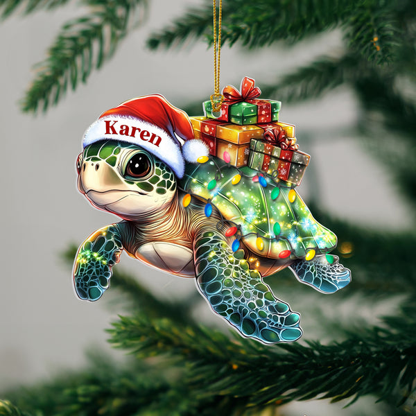 Custom Sea Turtle Christmas Ornament Tree Decoration for Ocean Lovers