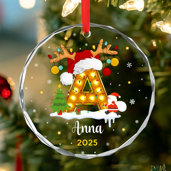 Personalized Letter Name Christmas Ornament Holiday Gift for Family