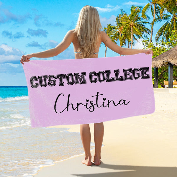 Custom College Beach Towel, Personalized Graduation 2025, Senior 2025, Baseball Team, University Club City Pool Bath Towel Gift TQN5321TTH