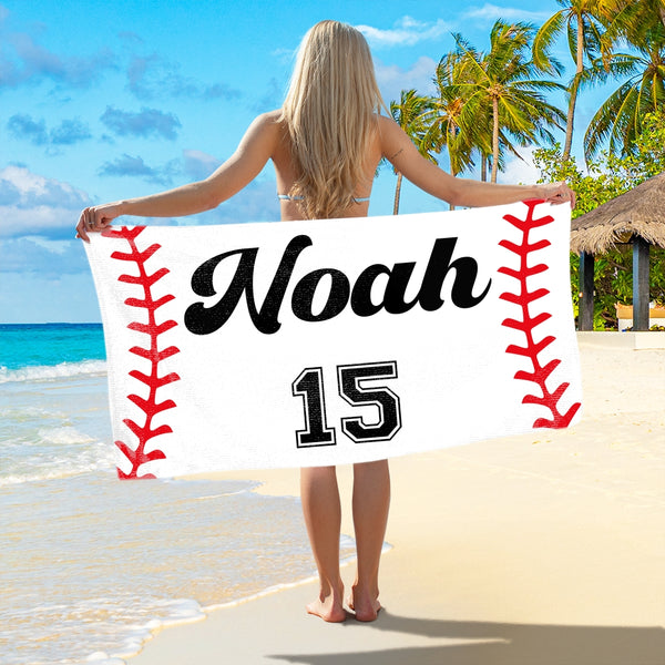 Personalized Baseball Beach Towel, Baseball Trip Gifts, Baseball Pool Towel Gift, Baseball Team Gifts, Baseball Player Gifts, Baseball Towel VTM1529LTH