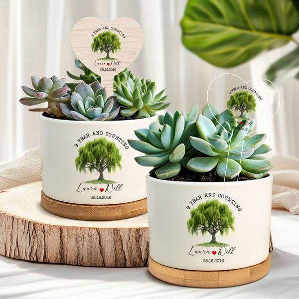Custom Anniversary Plant Pot Romantic Gift for Wife or Husband