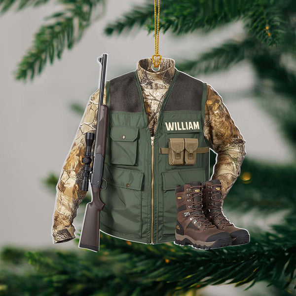 Personalized Hunting Vest Christmas Ornament Gift for Outdoorsmen