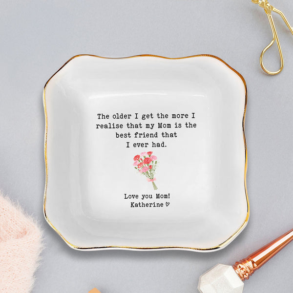 To My Mom On My Wedding Day Personalized Ring Dish/Gift For Mom/Mother of the bride Gift/Wedding Gift for Mom/Bridal Shower Gifts/Mom Gifts TQN5223LTH