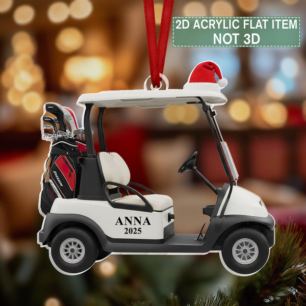 Personalized Golf Cart Christmas Ornament for Golf Lovers or Golfers