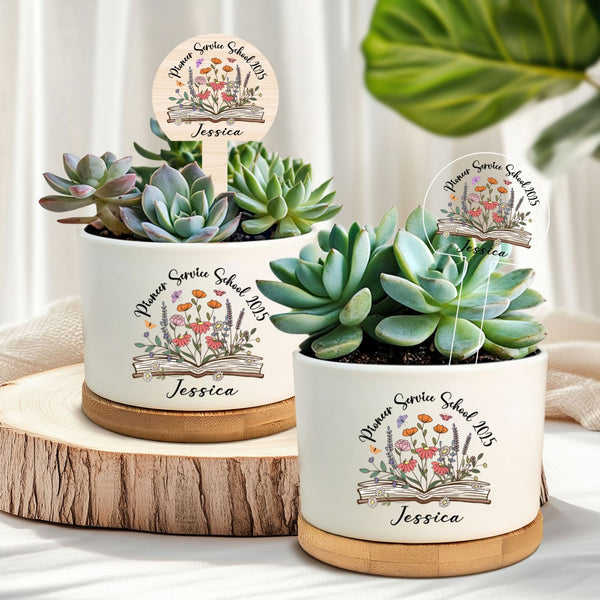 Personalized Pioneer School Gift – Best Life Ever Planter with Bible Verse, Jehovah Witness Graduation Gift, Class of 2025 Favor TQN5492LPN