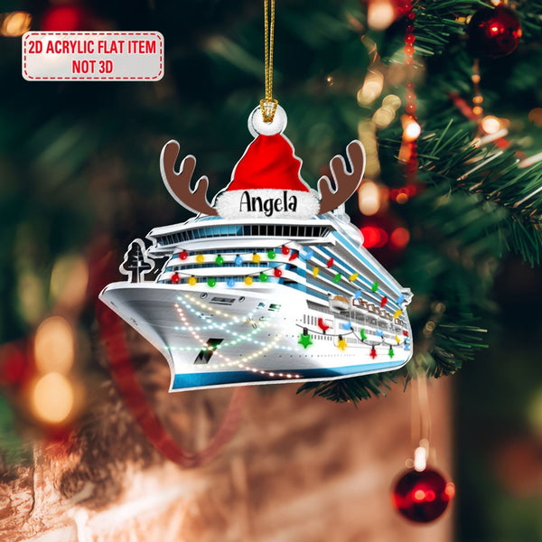 Custom Name Cruise 2D Acrylic Ornament, Personalized Cruise Ornament, Cruise Gift, Gift for Friends, Cruise Keepsake, Christmas Cruise Ship