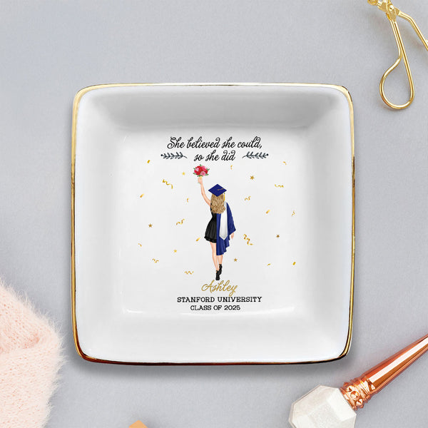Personalized Graduation Gift, Custom Jewelry Dish, Class Of 2025 Gift, College Grad Gift For Daughter, Graduation Trinket Dish, PHD Grad MLN5659TTH