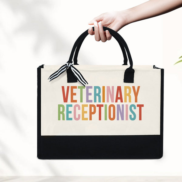 Veterinary Receptionist Tote Bag, Veterinary Receptionist Week, Vet Receptionist Tote Bag, Vet Tech Gifts, Veterinary Gift, Vet Office Staff MLN5693TTH