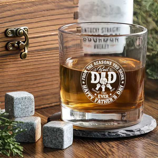 Personalized Gift for Father, Dad's Reasons To Drink Whiskey Glass, Gift From Daughter, Fathers Day Gift, Gifts For Husband, Gift For Dad LHB11TDH