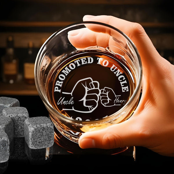 Promoted to Uncle 2025 Whiskey Glass, Pregnancy Announcement Gift for Uncle, Uncle to Be Gift, Pregnancy Reveal Gift, Uncle Gift, Brother MLN5857DNV