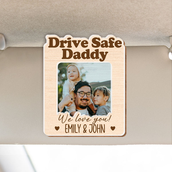 Custom Photo Car Visor Clip, Fathers Day Gift, Drive Safe Daddy Gift Idea, Gift for Grandpa, Dad Gifts from Kids, Gift for Dad, Husband Gift MLN5879BTV