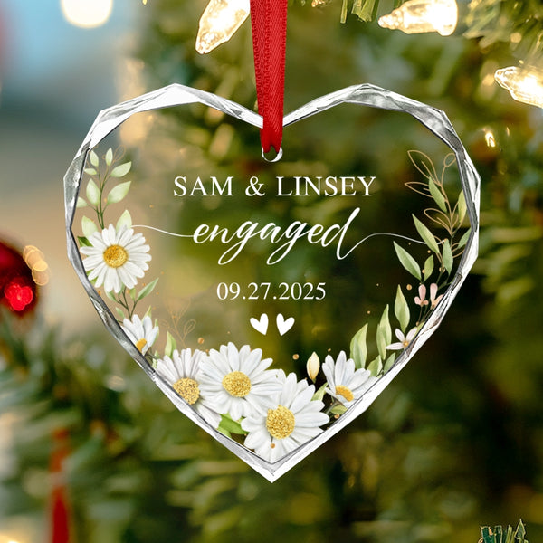 Personalized Engaged Gift, Engaged Glass Ornament 2025, Engagement Ornament, Newlywed Gift For Couple, Wedding Keepsake, Couple Wedding Ornament VTM1573NTH