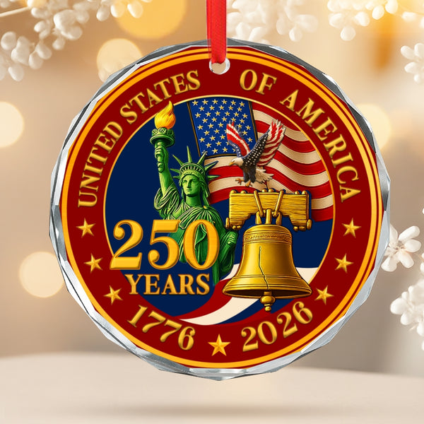USA 250th Anniversary Ornament 1776-2026 Patriotic Decoration