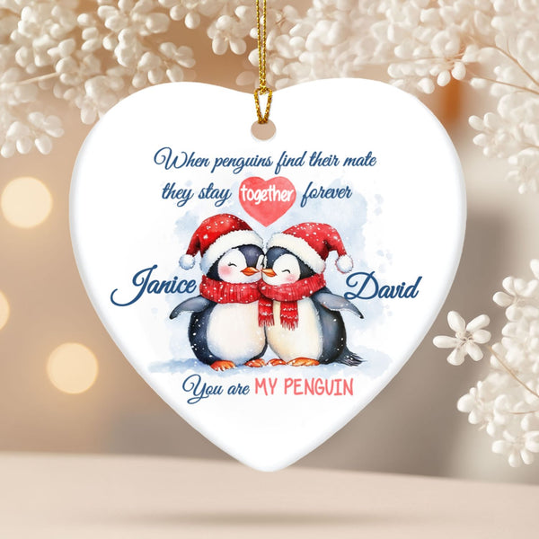 Anniversary Wedding Gifts, You Are My Forever Penguin Ornament, Personalized Engagement Gift for Couples, Wedding Gift, Mr And Mrs Gifts