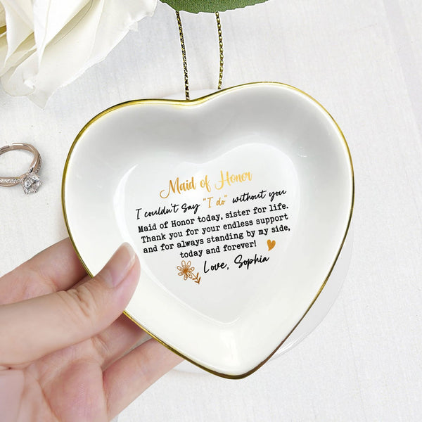 Personalized Maid of Honor Gift, MOH Ring Dish, Maid of Honor Proposal, Wedding Party Gift, Matron of Honor Gifts, Bridesmaid Trinket Dish MLN5452PMN