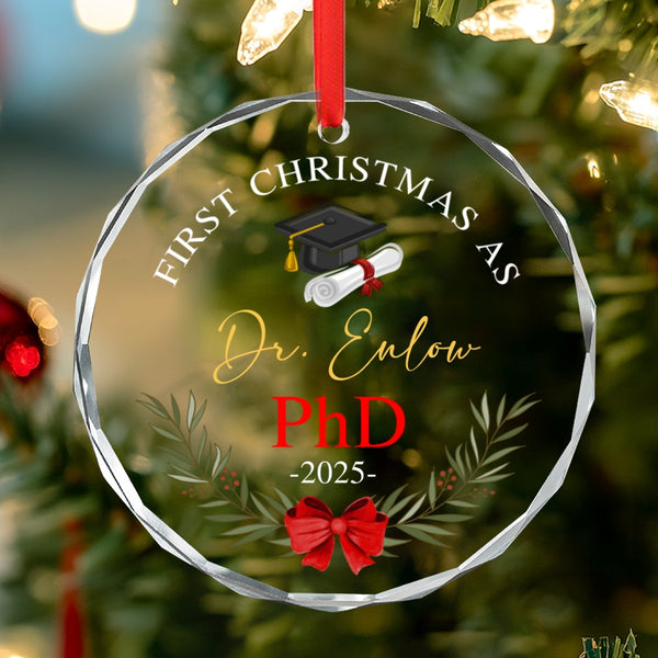 PhD Graduation Gift, Custom PhD Ornament, PhD Graduate Gift, PhD Christmas Ornament, New PhD Doctor Gift, PhD Doctorate Graduation Gifts