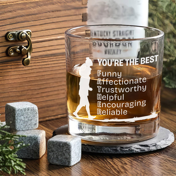 Engraved Whiskey Glass, Father's Day Gift, Gift For Dad, Gift for Him, Men's Gift, Father Whiskey Glass, Dad Whiskey Glass, Bourbon Glass PHB02BTV