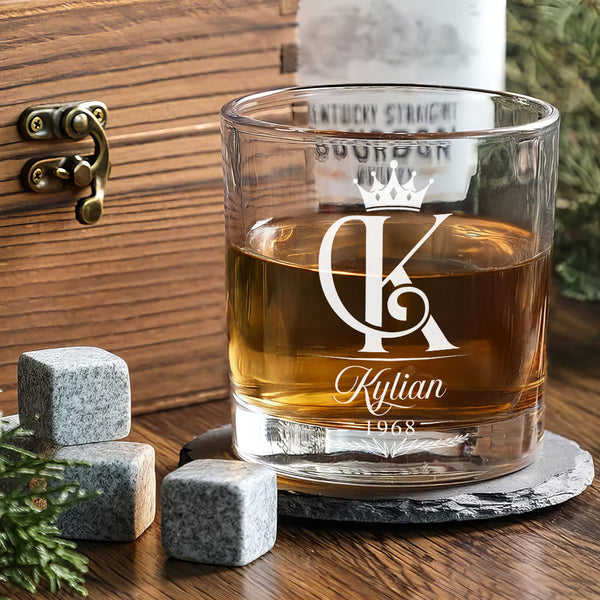 Custom Whiskey Glass, Engraved Whiskey Glass, Gift For Dad, Gift For Him, Men's Gift, Personalized Whiskey Glass, Father's Day Gift PHB07NTH