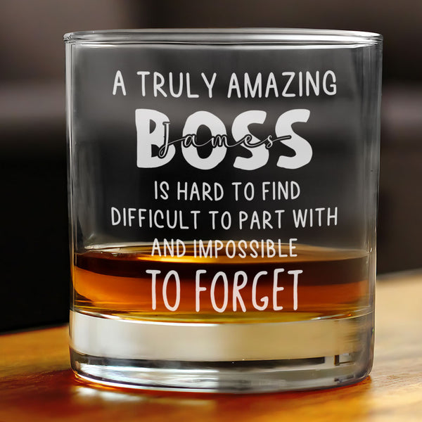 Custom Boss Whiskey Glass 11oz, Barware For Men, Boss Gift, Gift for Boss, Boss Gifts, Gift From Employees, Boss Birthday Gift,Boss Day Gift TPT2564NTH