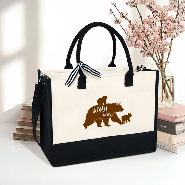 Personalized Mama Bear Tote Bag Christmas Gift for Mom or Grandma