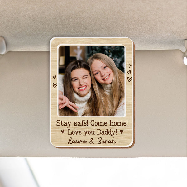 Dad Photo Car Visor Clip, Custom Fathers Day Gift for Dad, Drive Safe Daddy Gift, Gift for Grandpa, Papa Gifts from Kid, Husband Gift VTM1408LPN