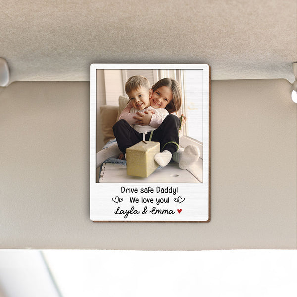 Personalized Dad Photo Car Visor Clip, Father's Day Gift, Drive Safe Gifts, Grandpa Gift Drive Safe Sun Visor Clip, Papa Dad Car Accessories VTM1409LPN