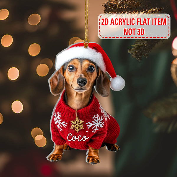 Personalized Dachshund Christmas Ornament for Pet Lovers