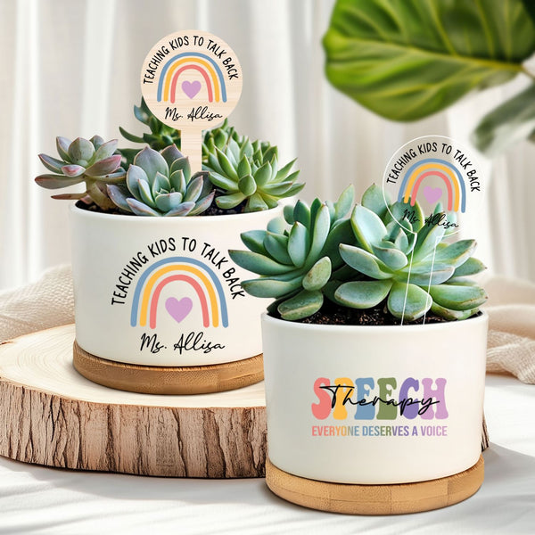 Personalized Speech Therapy Plant Pot | Custom SLP Gift for Speech Therapist, Pathologist, SLPA or Speechie