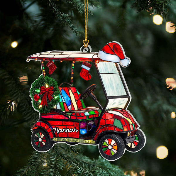 Personalized Golf Cart Christmas Ornament for Holiday Decoration