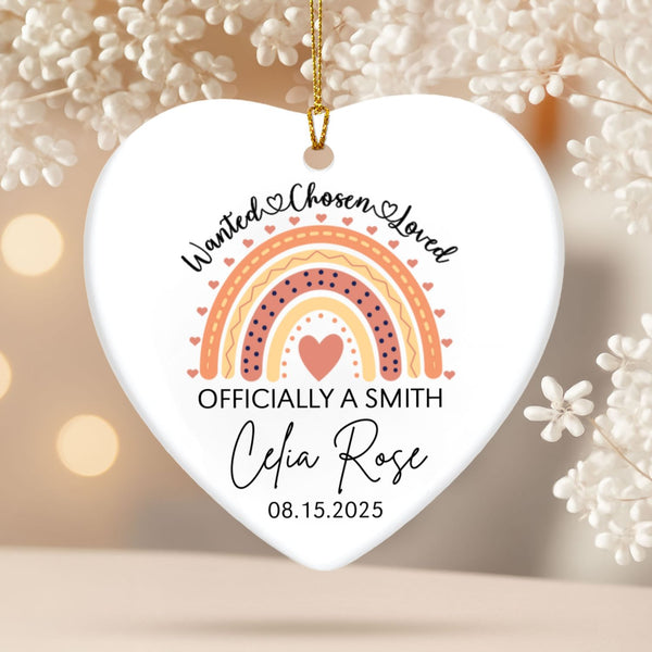 Adoption Ornament, Adoption Gift, Adoption Announcement Gotcha Day Ornament Adopted Ornament, New Parents Gifts, Custom Adoption