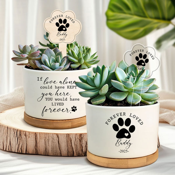 Personalized Pet Memorial Flower Planter Remembrance Gift for Pet Loss