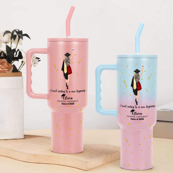 Graduation 2025 Gift, Custom Graduation Tumbler 40oz, Girls Class Of 2025 Tumbler, Class Of 2025 Gifts, Graduation Gift, Masters Degree Gift VTM1303TNB