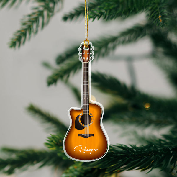 Customized Guitar Christmas Acrylic Ornament Gift for Music Lovers