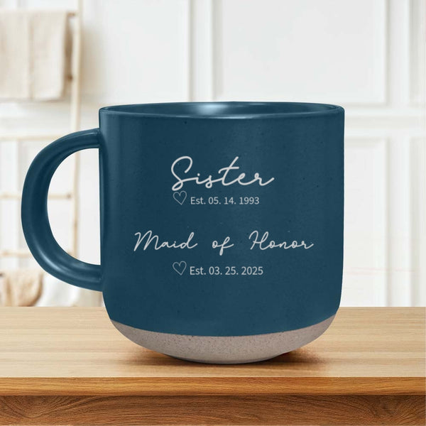 Bridal Party Engraved Mug, Maid of Honor Proposal Gift, Wedding Party Gift, Personalized Wedding Gifts, Sister Gifts, Bridesmaid Mug Gifts MLN5027BQT
