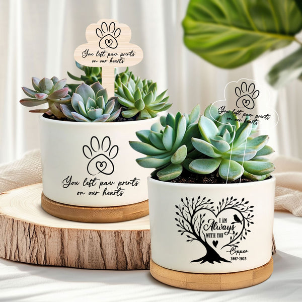 Personalized Pet Memorial Plant Pot with Custom Name & Dates
