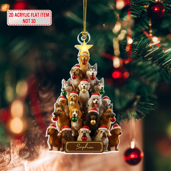 Personalized Dog Breed Christmas Tree Ornament for Pet Lovers
