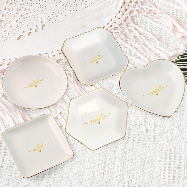 Personalized Jewelry Dish Tray, Maid of Honor Gift, Bridesmaid Gifts, Engagement Ring Dish, MOH Ring Dish, Sister Wedding Gift, Birthday Gifts VTM1327BQT