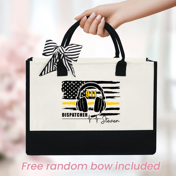 911 Dispatcher Tote Bag, 911 Dispatcher Gifts, 911 Dispatcher Bag With Name, 911 American Flag Bag, Emergency Dispatcher Gift, Dispatcher MLN5539NTH