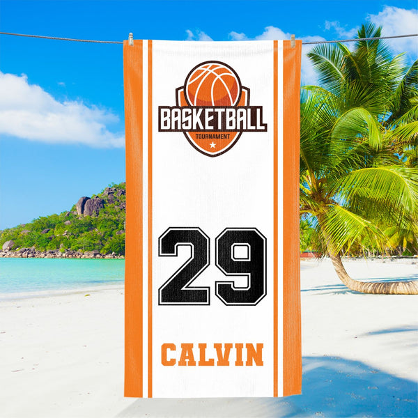 Custom Sports Team Logo Beach Towel, Basketball Gifts, Team Pool Towel, Basketball Team, Sport Player Gift, Sport Lover Gift, School Team Club VTM1557LTH