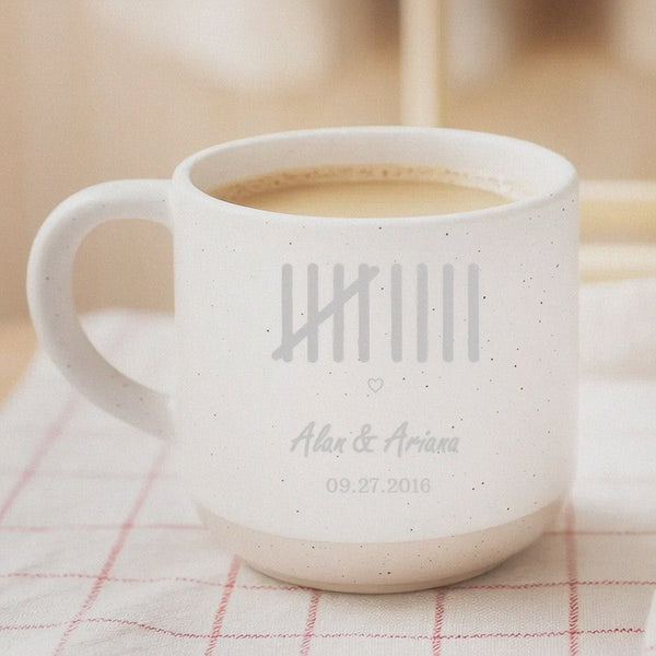 Personalized 9 Year Anniversary Mug | Custom Pottery Ceramic Gift for Wife, Unique Wedding Anniversary Present for Couples