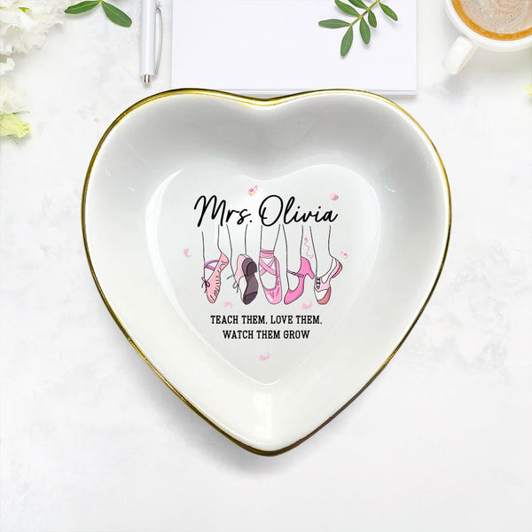 Ballet Dance Teacher Gifts - Personalized Ballet Teacher Jewelry Tray, Dance Instructor Apparel, Gift for Dance Lovers, Ballet Dance Gift TQN5169LTH