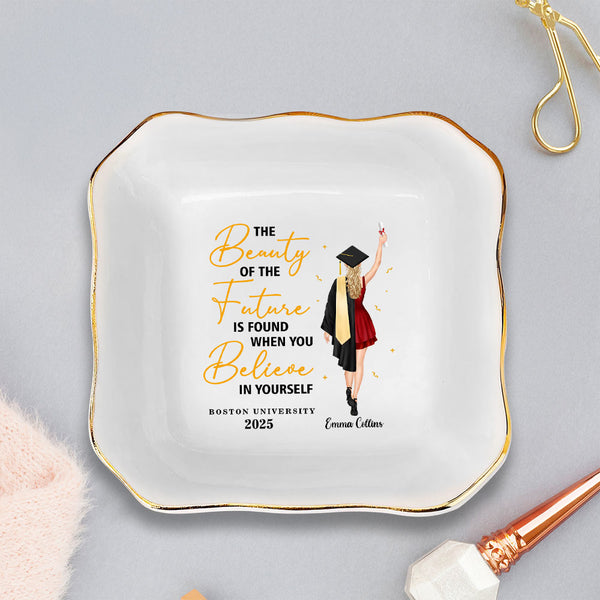 Personalized Graduation Jewelry Dish, Custom Trinket Tray, Class of 2025, Graduation Gift for Her, Senior Gift, College Graduation Keepsake TQN5042HVN