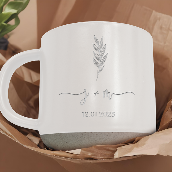 Personalized Engraved Engagement Pottery Mug,Newly Engaged Gift,Engagement Gift,Wedding Gift for Couple,Bridal Shower Gift,Housewarming Gift THR250TTH