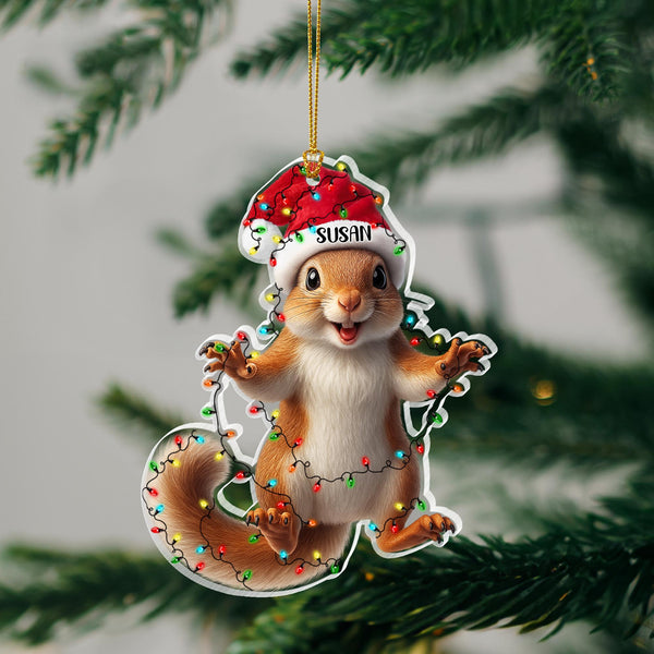 Customized Christmas Squirrel Acrylic Ornament Gift for Animal Lovers