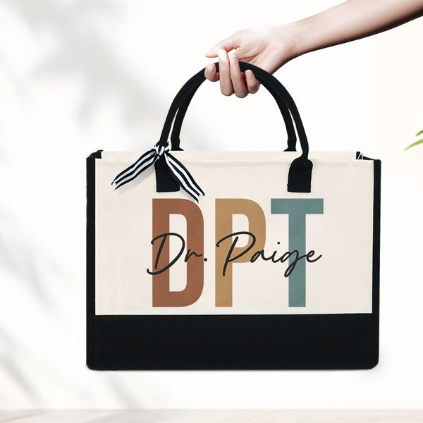 DPT Tote Bag, Personalized Physical Therapy Tote Bag, DPT Graduation Gift, Doctor of Physical Therapy Graduation Gift, Dpt Gifts, PT Gifts MLN3093TNB