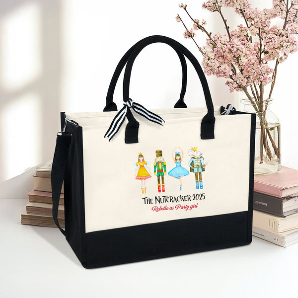 Personalized Christmas Nutcracker Tote Bag, Nutcracker Ballet Tote Bag, Holiday Bag, Vacation Tote Bag, Christmas Gifts For Nutcracker
 LHB-3795-BTV