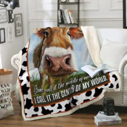 The Center Of My World - Cow Blanket P132 Geembi™