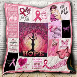 Cancer Awareness Quilt Geembi™ Let Your Faith Bigger Than Your Fear Quilt