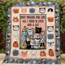 All I Need Is Love and A Cat Quilt N15 Geembi™