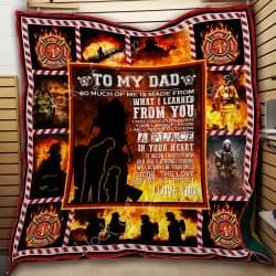 To My Dad, Firefighter Quilt Th748 Geembi™